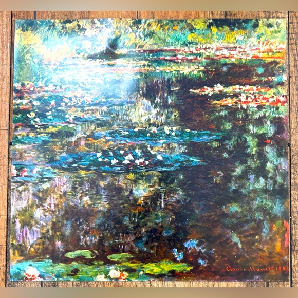 WATER GARDEN AT GIVERNY French Oscar Claude Monet Fine Art Print Vintage COA - Picture 3 of 10